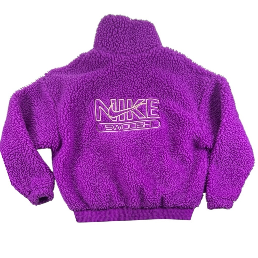 Nike Women's Sportswear Swoosh Plush Fleece Jacket Purple Size Small